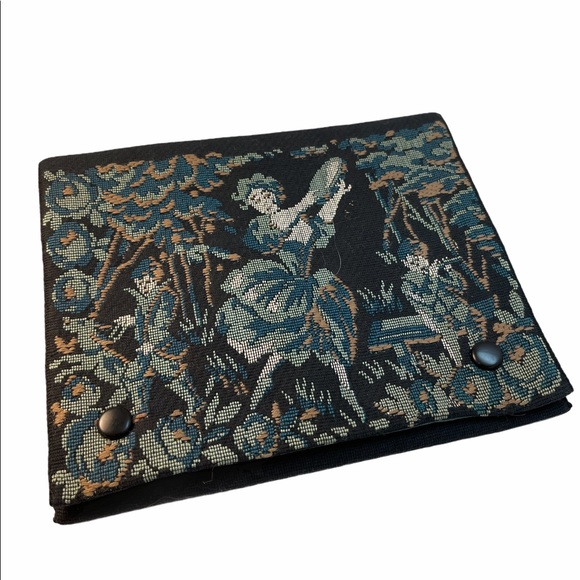 Antique Handbags - Antique Needlework clutch dancing girl